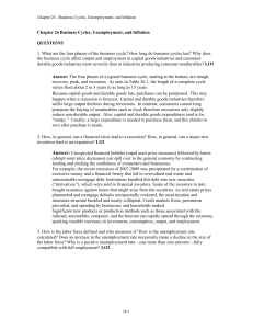 Business Cycles, Unemployment, and Inflation Chapter