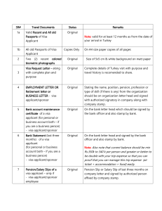 Visa Checklist for TURKEY