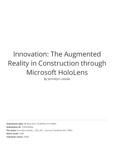 Innovation  The Augmented Reality in Construction through Microsoft HoloLens
