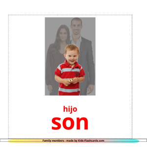 Family Members Flashcards: Son/Hijo - Kids-Flashcards.com