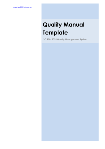 ISO 9001-2015 Quality Manual Template