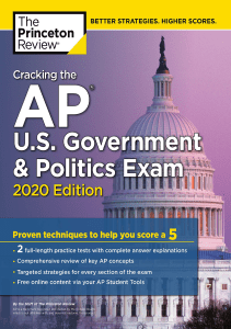 EBOOK Cracking the AP U S Government  Politics Exam 2020 Edition Practice Tests  