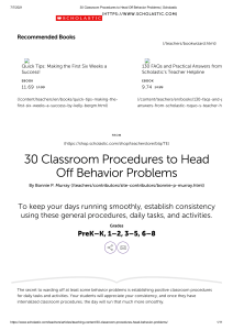 30 Classroom Procedures to Head Off Behavior Problems   Scholastic