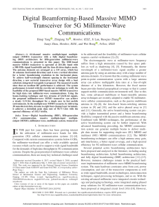 Digital Beamforming-Based Massive MIMO Transceiver for 5G Millimeter-Wave Communications