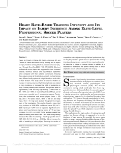 Heart Rate-Based Training Intensity and Its Impact on Injury Incidence Among Elite-Level Professional Soccer Players