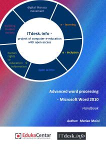 Advanced word processing-Microsoft Word 2010-handbook