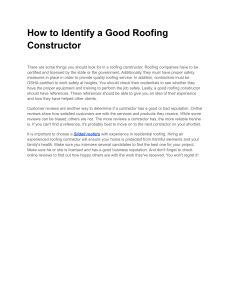 How to Identify a Good Roofing Constructor
