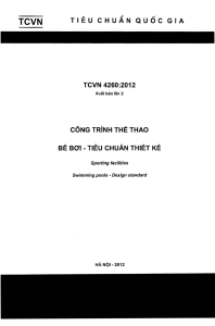 TCVN 4260-2012 Cong trinh the thao - Be boi - Tieu chuan thiet ke