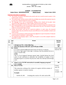 Microprocessor 8086 Exam Model Answer Scheme