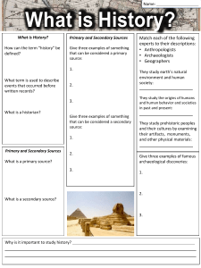 Introduction to History Worksheet