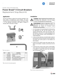 Power Break II Circuit Breaker Stop Block Kit Installation