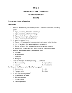 S.3 COMPUTER STUDIES PAPER