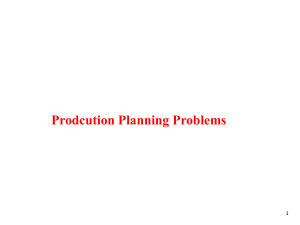 Product Planing Problem