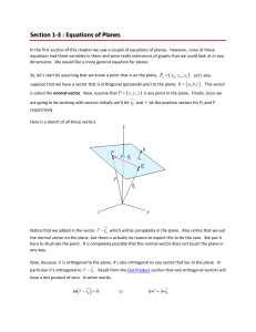 Equations of Planes: Vector & Scalar Forms