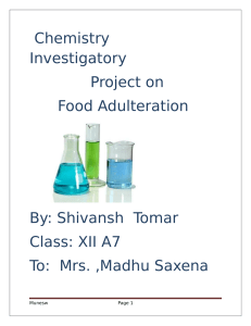 Chemistry Investigatory Project on Food (1)