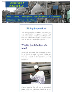 Piping Inspection Standards