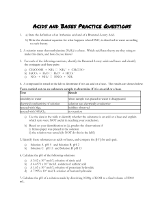 6,7-Acids and Bases and pH Practice Questions