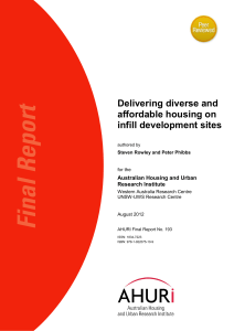 AHURI Final Report No193 Delivering diverse and affordable housing on infill development sites Australia