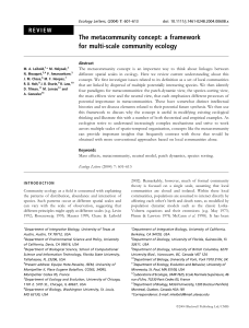 The metacommunity concept a framework for multi-scale community ecology