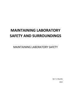 MAINTAINING LABORATORY SAFETY AND SURROUNDINGS - Notes