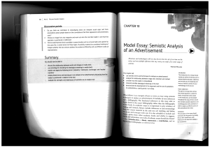 Chapter 10 - Model Essay, Semiotic Analysis of an Adverisement