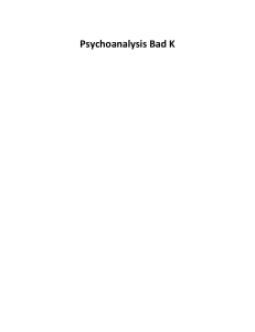 K - Psychoanalysis Bad