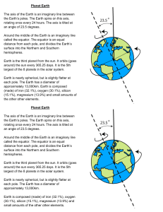 Planet earth - reading and diagram 