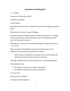 Drilling fluid calculation