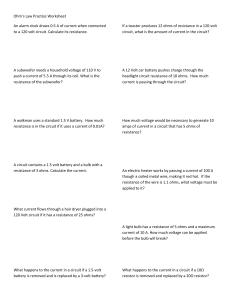 11-Ohms Law Worksheet