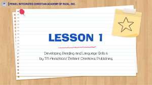 ENGLISH 6. LESSON 1 THE CREATION