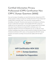 New CIPP-C Exam Dumps [2022]