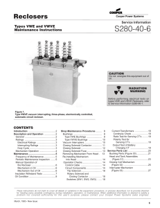 VWE & VWVE Recloser Maintenance Manual