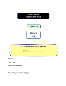 ASSIGNMENT GR12 TERM 1 2020 UPDATED