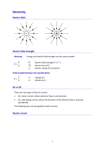 Electricity Worksheet: Fields, Circuits, and Laws