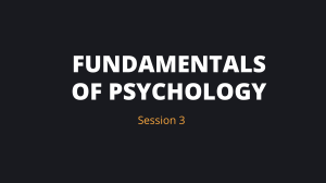 Introduction to Psychology - Session 03-1