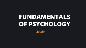 Introduction to Psychology session 1-1