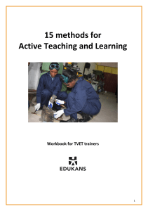 Workbook 15 methods for Active Teaching  Learning - TVET