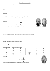 A level Physics Electricity Fill in notes