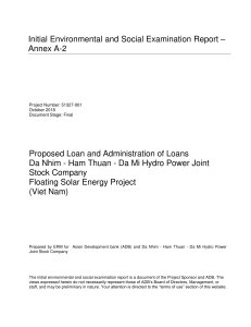 Environmental and Social Examination Report: Floating Solar Project