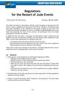EJU Regulations for Restart of Judo Events (Version 08-Oct-2020) 3