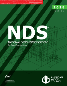 NDS for Wood Construction: Design Specification