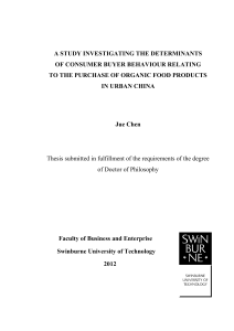 Organic Food Consumer Behavior in Urban China Thesis