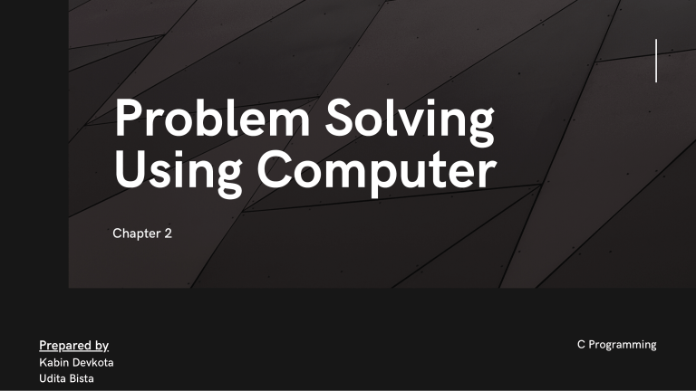 problem solving using computer bsc 1st year