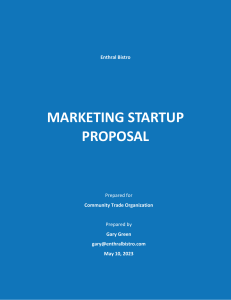 Marketing Startup Proposal Template