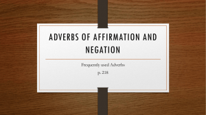 Adverbs of affirmation and negation