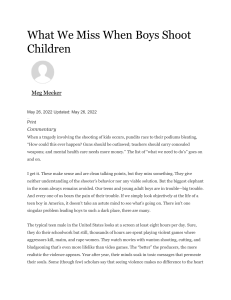 What We Miss When Boys Shoot Children