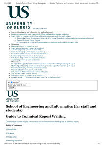 Guide to Technical Report Writing   Study guides   ...   School of Engineering and Informatics   Schools and services   University of Sussex