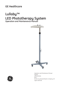GE Lullaby Phototherapy System - User and maintenance manual
