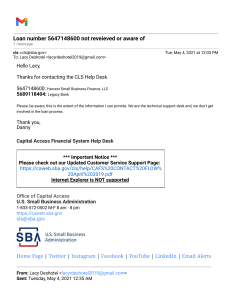 Gmail - Loan number 5647148600 not reveieved or aware of