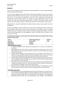 Auditing Paper 2 - Test 2 Question - 2019